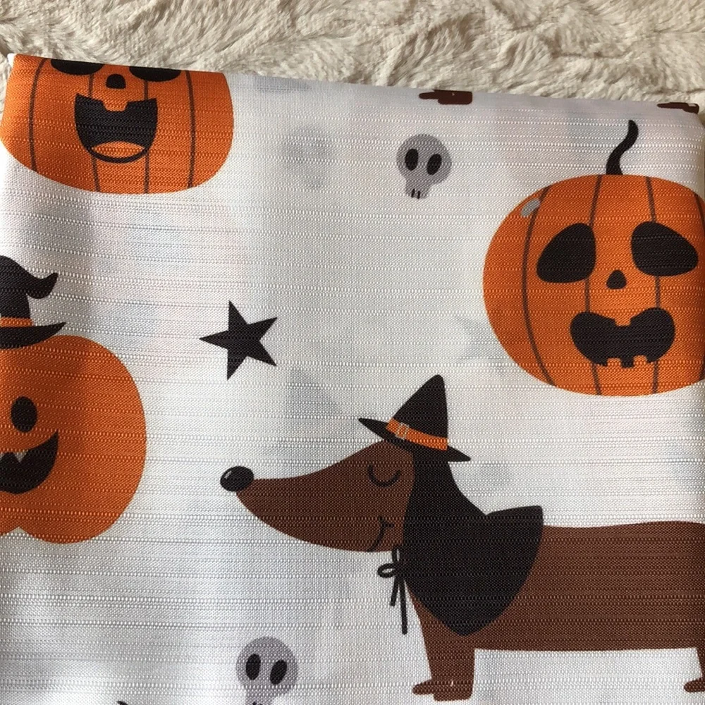 Dachshunds and Jack O’Lanterns Halloween Shower Curtain
